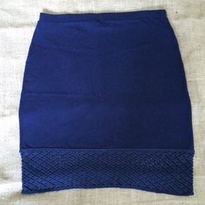 Indigenous Netted Hem Skirt Navy
